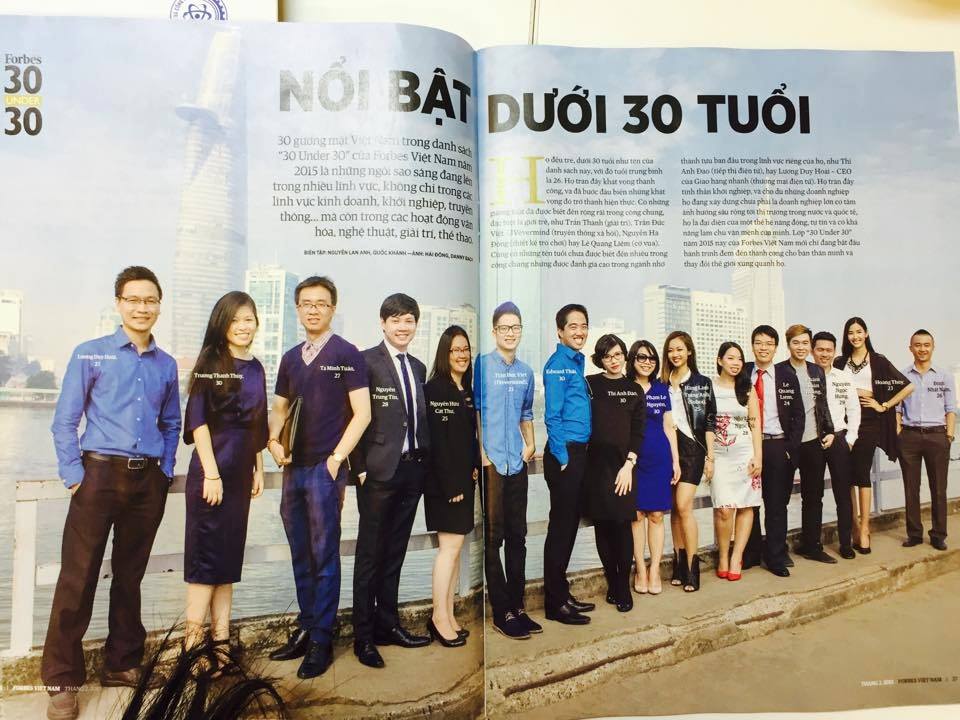 The list of Forbes Vietnam 30under30 in 2015